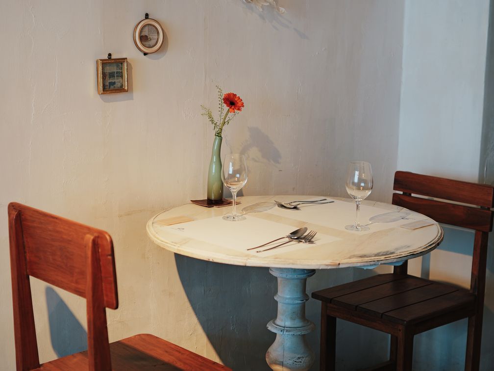 A table with flowers